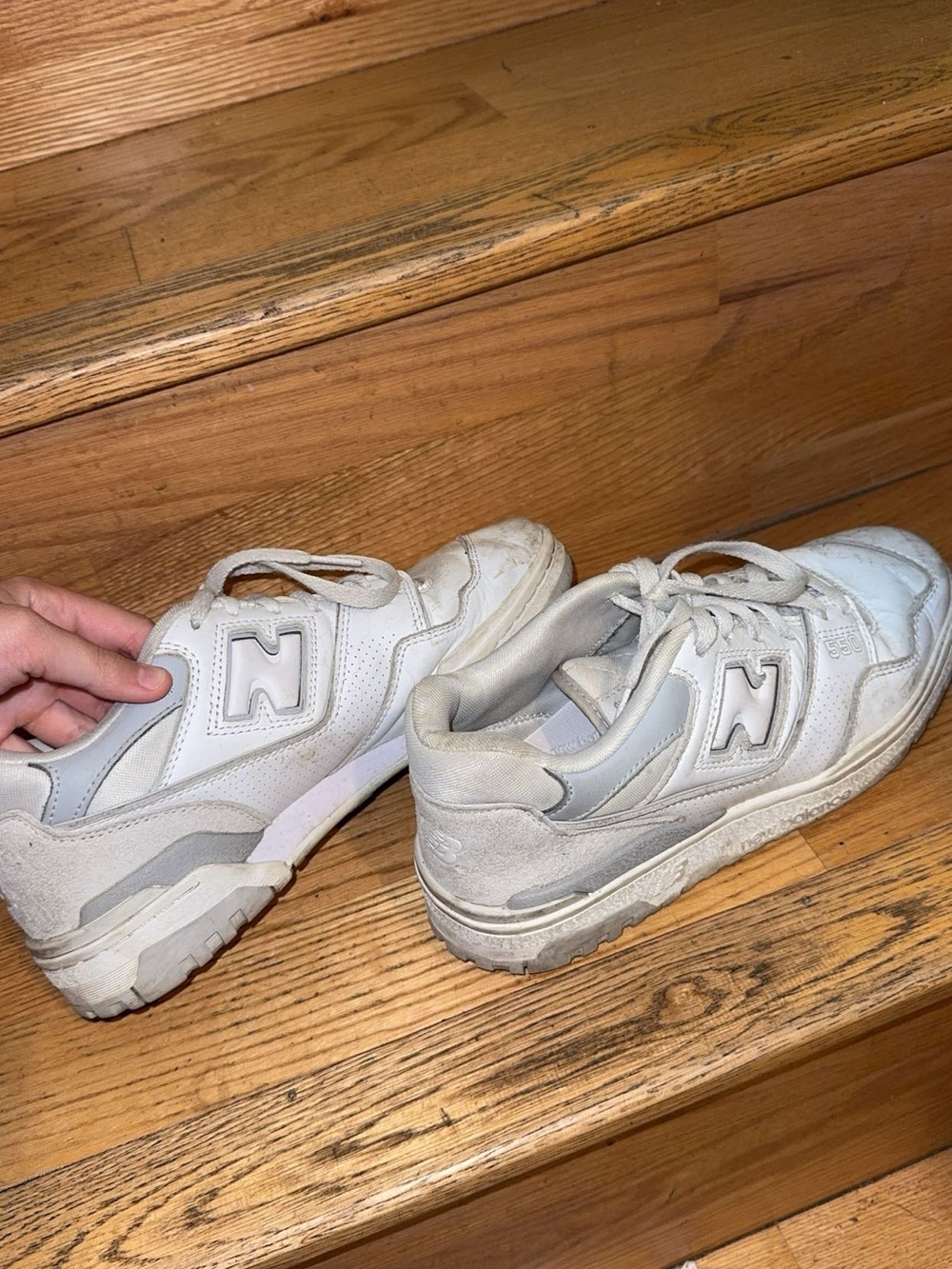 New Balance White/Gray Classic Casual Sneakers